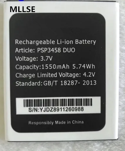 Аккумулятор MLLSE 1550 мАч для Prestigio Wize O3 MultiPhone PSP3458 DUO|duo battery|battery duobattery for prestigio |