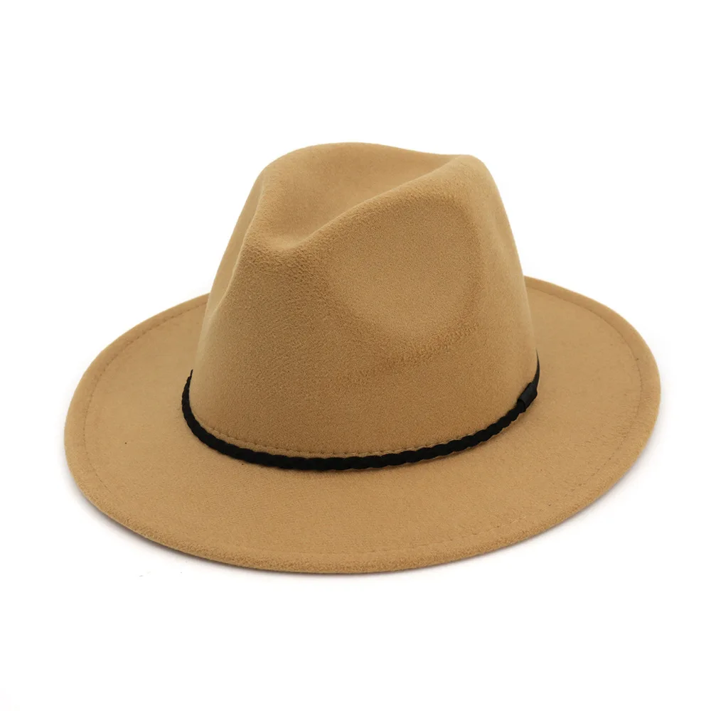 Шерстяная фетровая шляпа Панама Trilby Jazz Fedoras головные уборы с черными плоскими полями для торжественных вечеринок верхняя шляпа для женщин и мужчин унисекс
