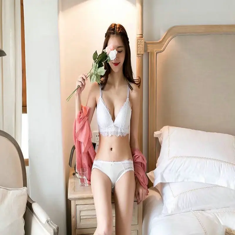 Лето 2017 г. женщин бюстгальтер Краткие Комплекты Кружева Вышивка Нижнее бельё