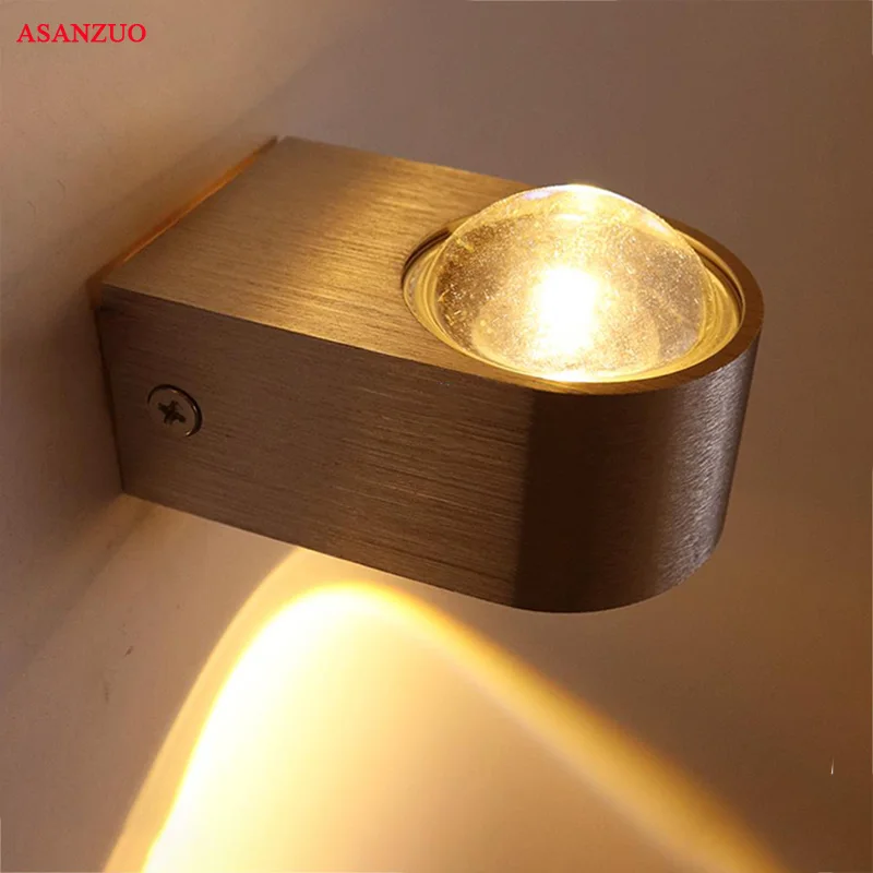 

2W 6W LED Wall Lamp Up and Down Convex Lens Lights Aluminum Sconce For Bedroom Corridor Stairs Decoration AC85-265V