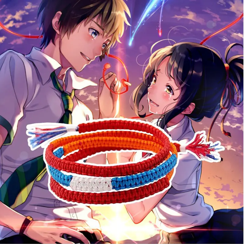Аниме ваше имя Мода ручной тканый браслет Kimi no Na wa Miyamizu Mitsuha браслеты для Косплей