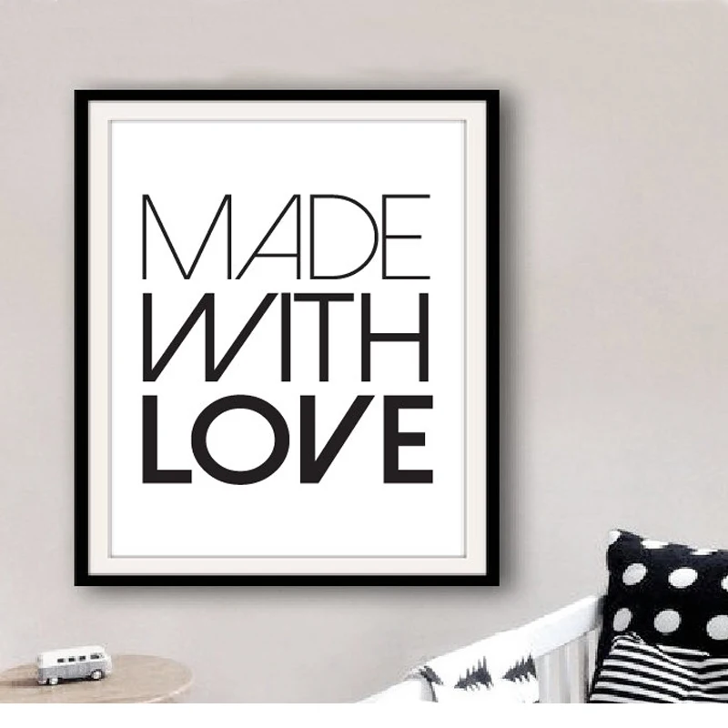 Для печати Сделано с любовью Книги по искусству кавычки холст стены современной