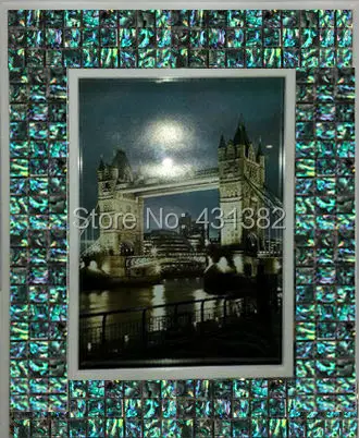 24 листа Зеленая раковина абалона мозаичная плитка на базе керамической плитки