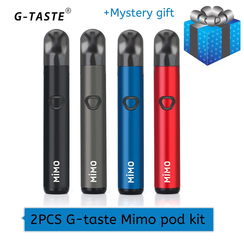 Бесплатный подарок 2 шт. G taste Mimo pod kit 450 мАч батарея 1 3 мл емкость боковое