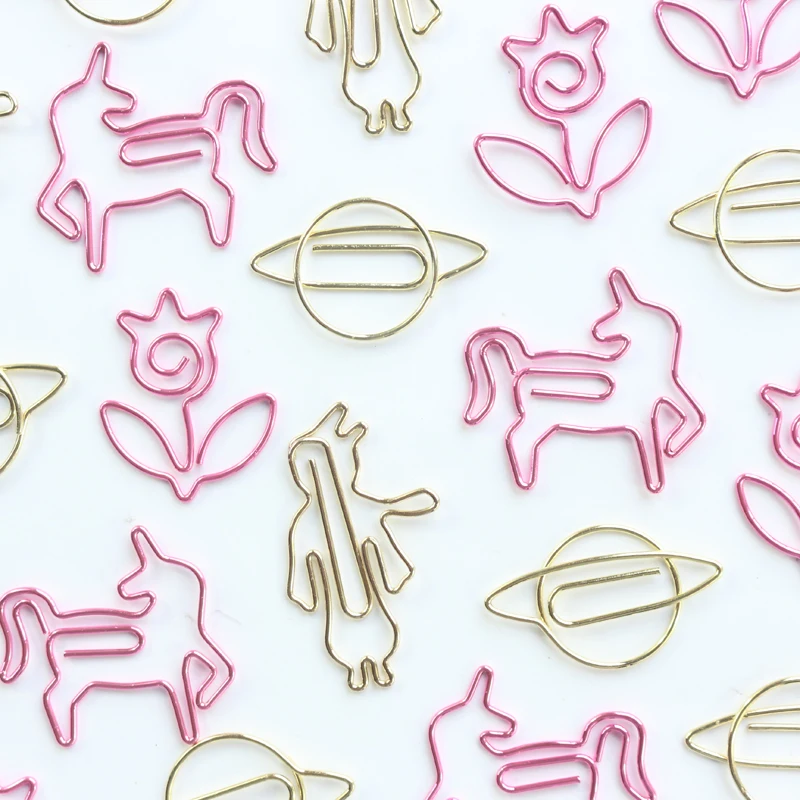 Domikee креативные милые золотые розовые офисные и школьные металлические зажимы