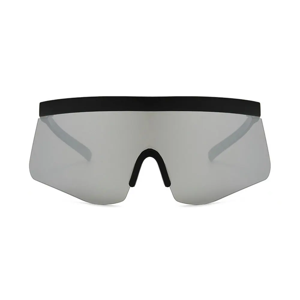 MINCL женский черный ретро футуристический одиночный щит цвет оверсайз