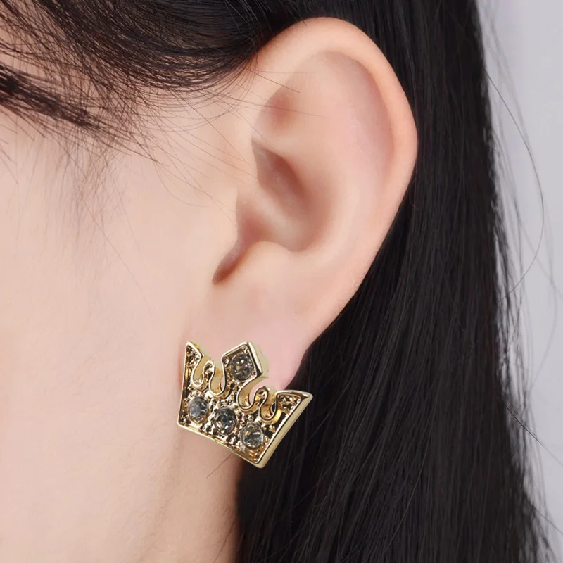 ХИП-ХОП Серьги горный хрусталь серьги женщин зажигания канал стержень уха