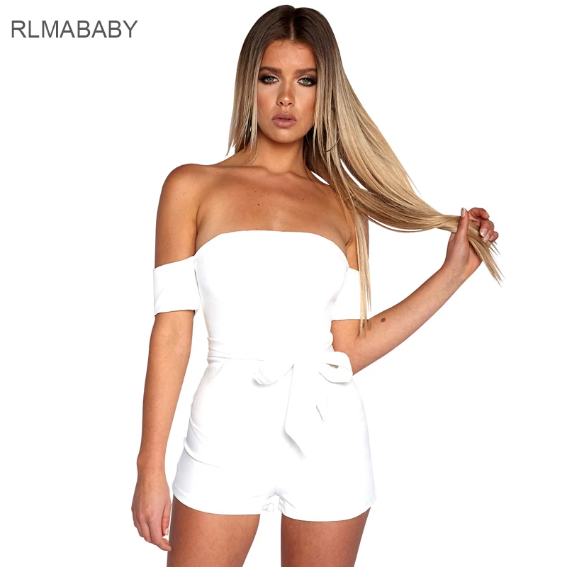 Rlmababy 6 Цвет с открытыми плечами Молния сзади Для женщин короткий комбинезон Sexy