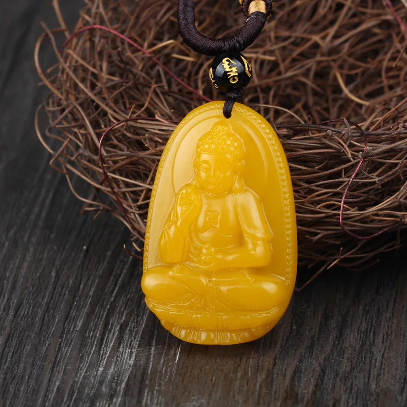 Ювелирные изделия ожерелья желтый кулон Amitabha grandдочка свинья собака патрон