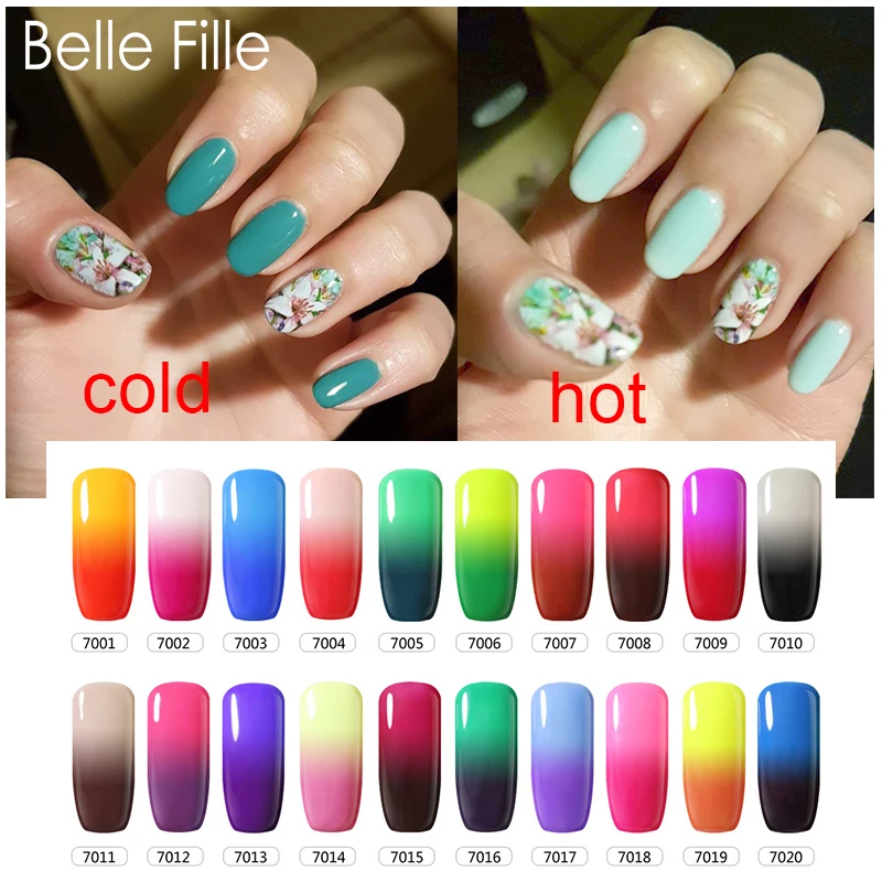 Belle Fille изменение температуры Цвет гель лак для ногтей Лаки вязаное вискозное