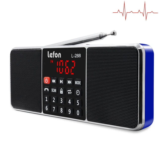 Blue Lefon Портативный AM FM Радио стерео приемник Bluetooth беспроводной динамик поддержка TF SD карты USB диск AUX MP3 светодиодный дисплей громкой связи - Цвет: Blue