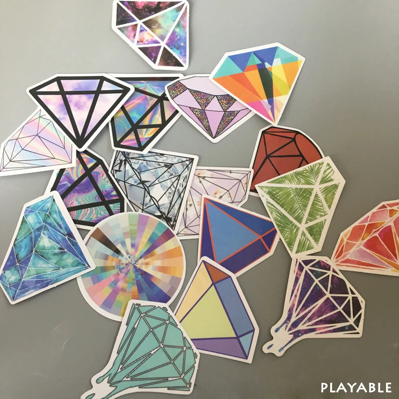 18 шт алмазные Красочные Модные галактические наклейки на колесиках