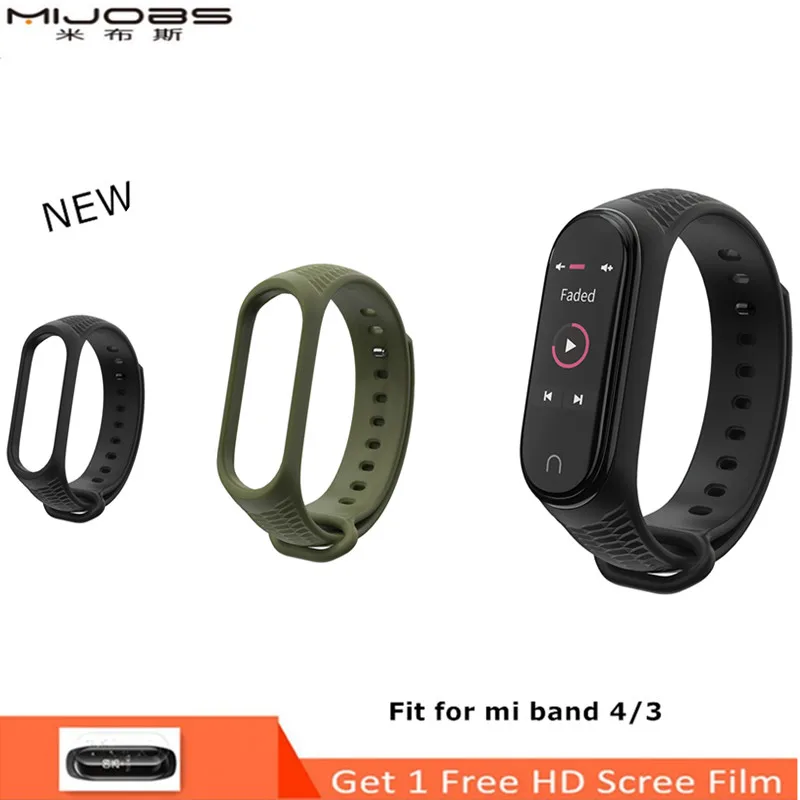 Ремешок силиконовый для Xiaomi Mi Band 4 браслет смарт часов аксессуары