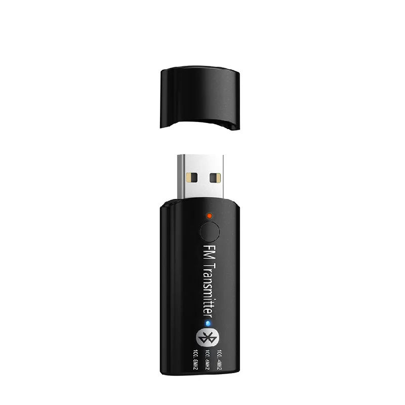 Black HEVARAL Беспроводной адаптер fm-трансмиттер с USB для автомобиля Handfree Car Kit приемник Bluetooth V5.0 3,5 мм AUX стерео аудио fm-модулятор - Цвет: Black