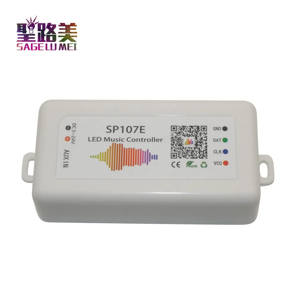 SP107E DC5V-24V LED Bluetooth-compatible controller SPI Music by Phone APP For ws2812 SK6812/ 2811/1903 PixeI strips | Лампы и