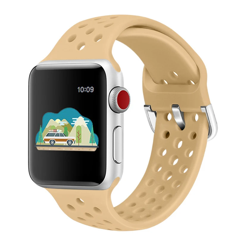 Совместимый резиновый ремешок для Apple Watch 4 5 40 мм 44 мм мягкий силиконовый спортивный дышащий ремешок для iWatch серии 5 4 3 2 1 38 мм 42 мм - Цвет ремешка: Color 6