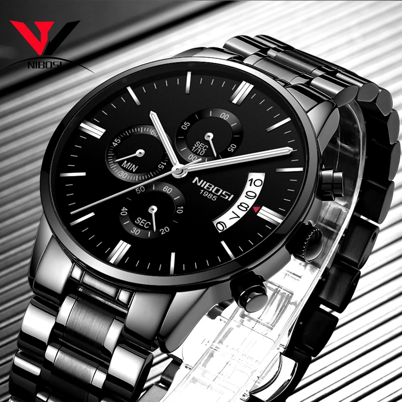 NIBOSI мужские часы с хронографом спортивные s лучший бренд класса люкс
