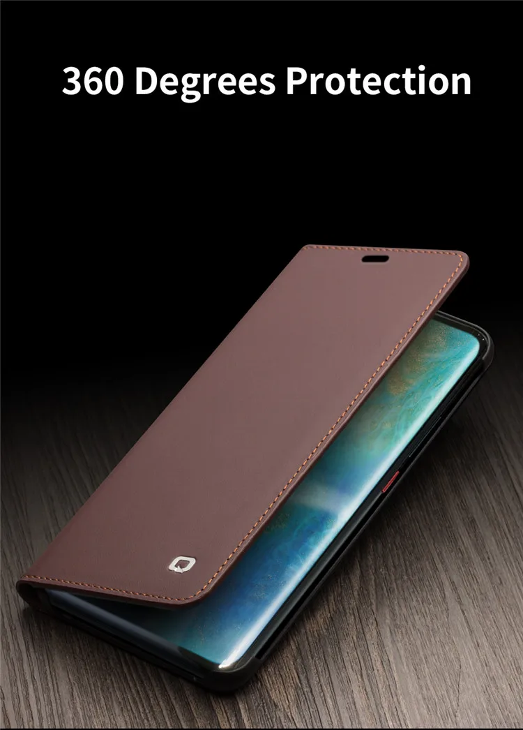 QIALINO Роскошный чехол для телефона из натуральной кожи для huawei mate 20 стильный ручной работы флип-чехол с отделениями для карт для mate 20 Pro