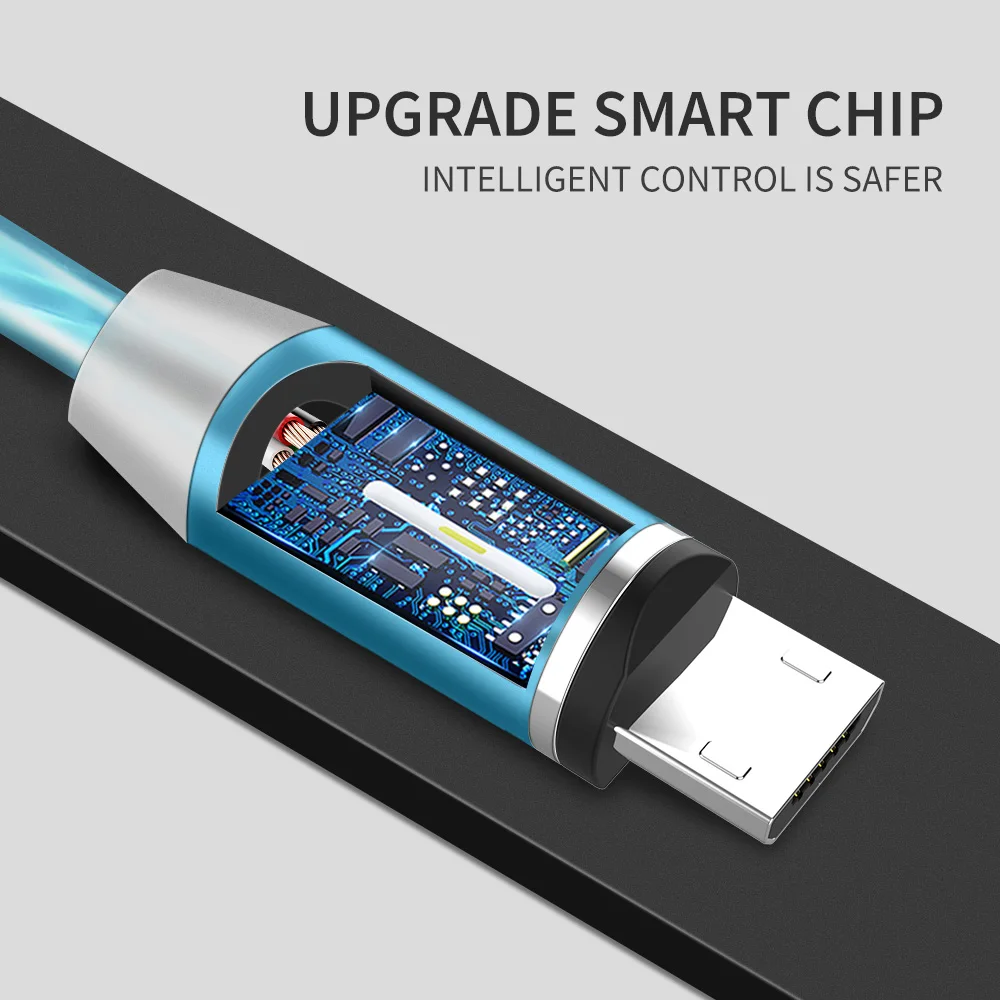 KISSCASE светодиодный магнитный Micro USB кабель для iPhone X XS MAX XR type-C кабель магнитное зарядное устройство для samsung S10 S9 S8 кабели адаптера