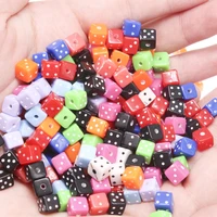 200pcs mixed acrylic dice spacer beads 6x6mm