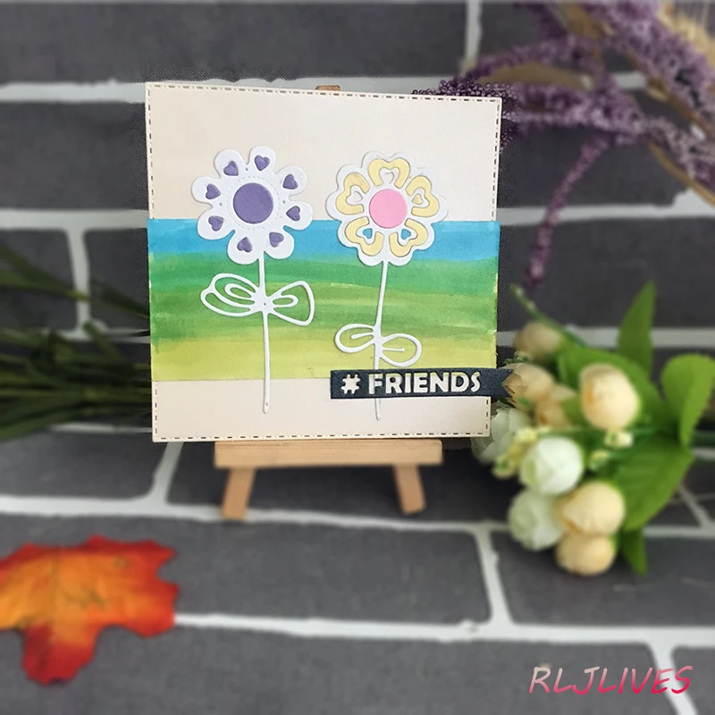 2 шт./компл. трафареты для резки металла в виде цветка рукоделия/фотоальбома