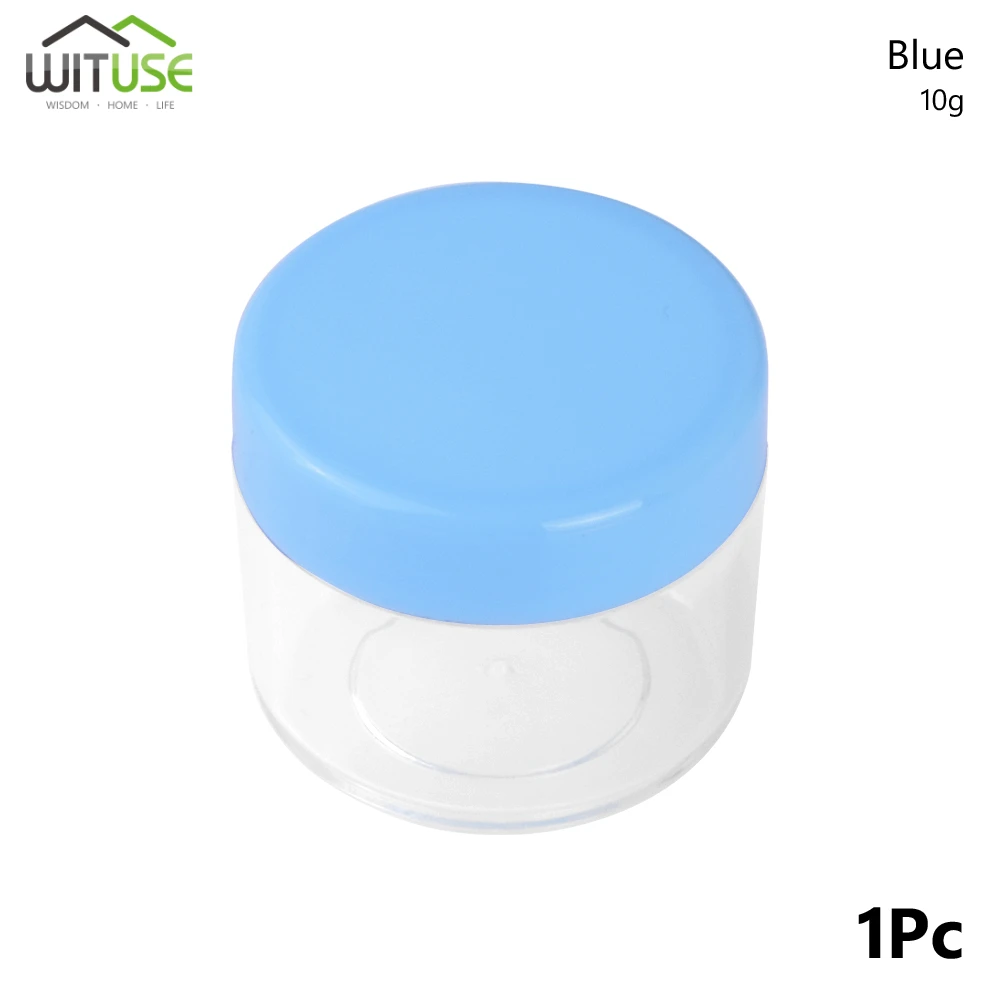10g Blue 10 г, 15 г, 20 г, пустая прозрачная банка для хранения косметики, банка для теней для век, макияж, крем для лица, бальзам для губ, контейнер, портативная коробка для крема - Цвет: 10g Blue