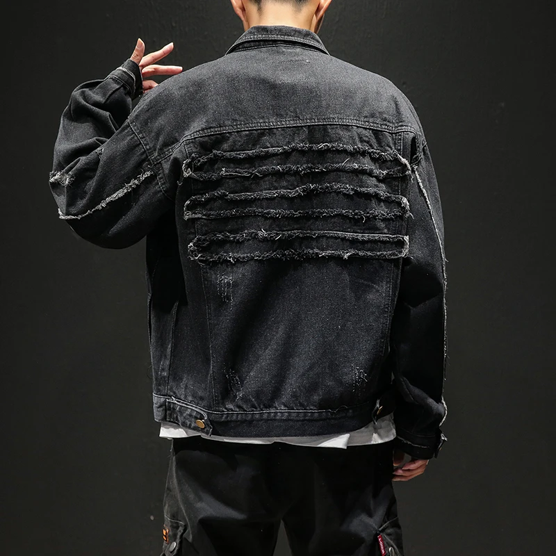 2019 новая однотонная Повседневная приталенная Мужская джинсовая куртка XL 5XL