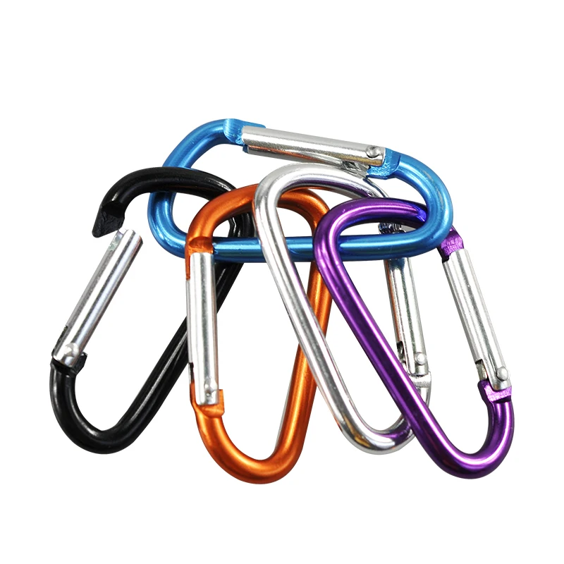 

10PCs Outdoor Sports Multi Colors Aluminium Alloy Safety Buckle Keychain Climbing Button Carabiner Camping Hiking Hook