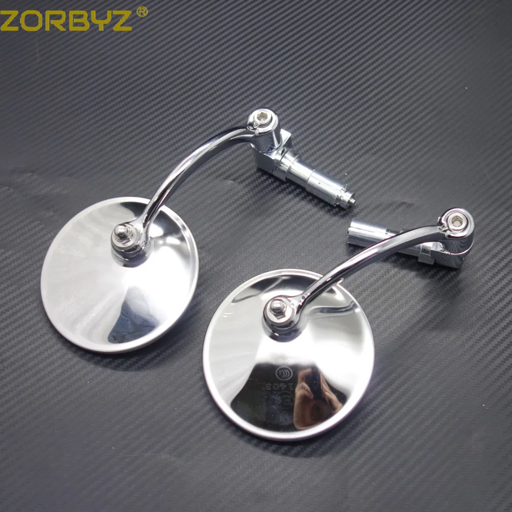 ZORBYZ мотоциклетное серебряное металлическое ретро зеркало 7/8 дюйма 22 мм с круглой
