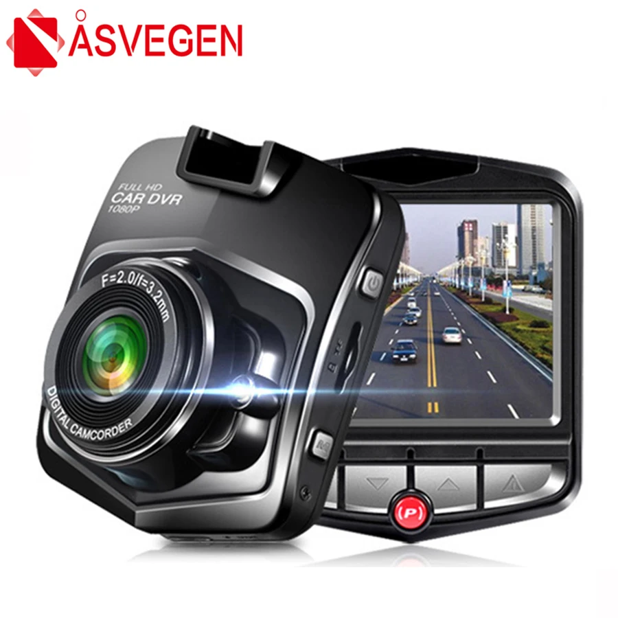 Автомобильный мини видеорегистратор Asvegen с двумя объективами Full HD 1080P G датчик
