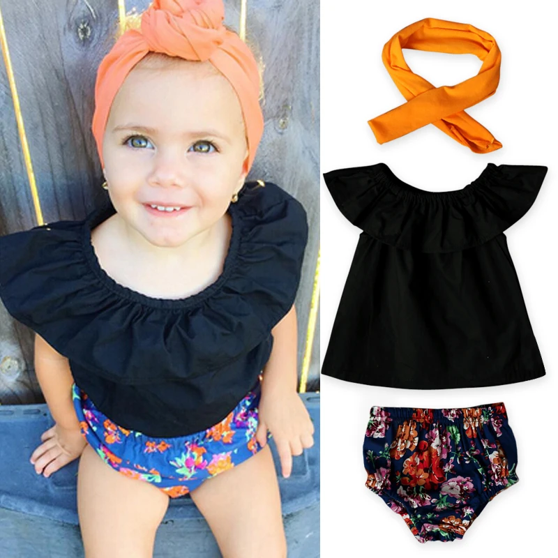 Комплект летней одежды для маленьких девочек корейский комплект из 3 предметов