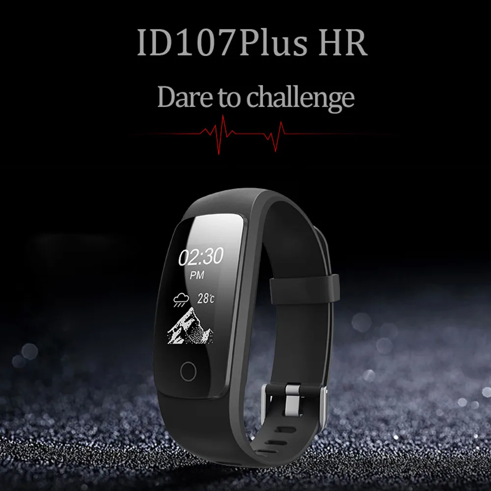 VOBERRY ID107 Plus HR смарт-браслет монитор сердечного ритма Мульти спортивный кардио фитнес-трекер для измерения сердечного ритма Smartband часы