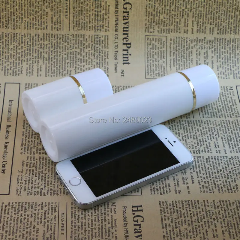 Вакуумные бутылки с насосом 50 мл 100 белой крышкой золотой линией пластиковая