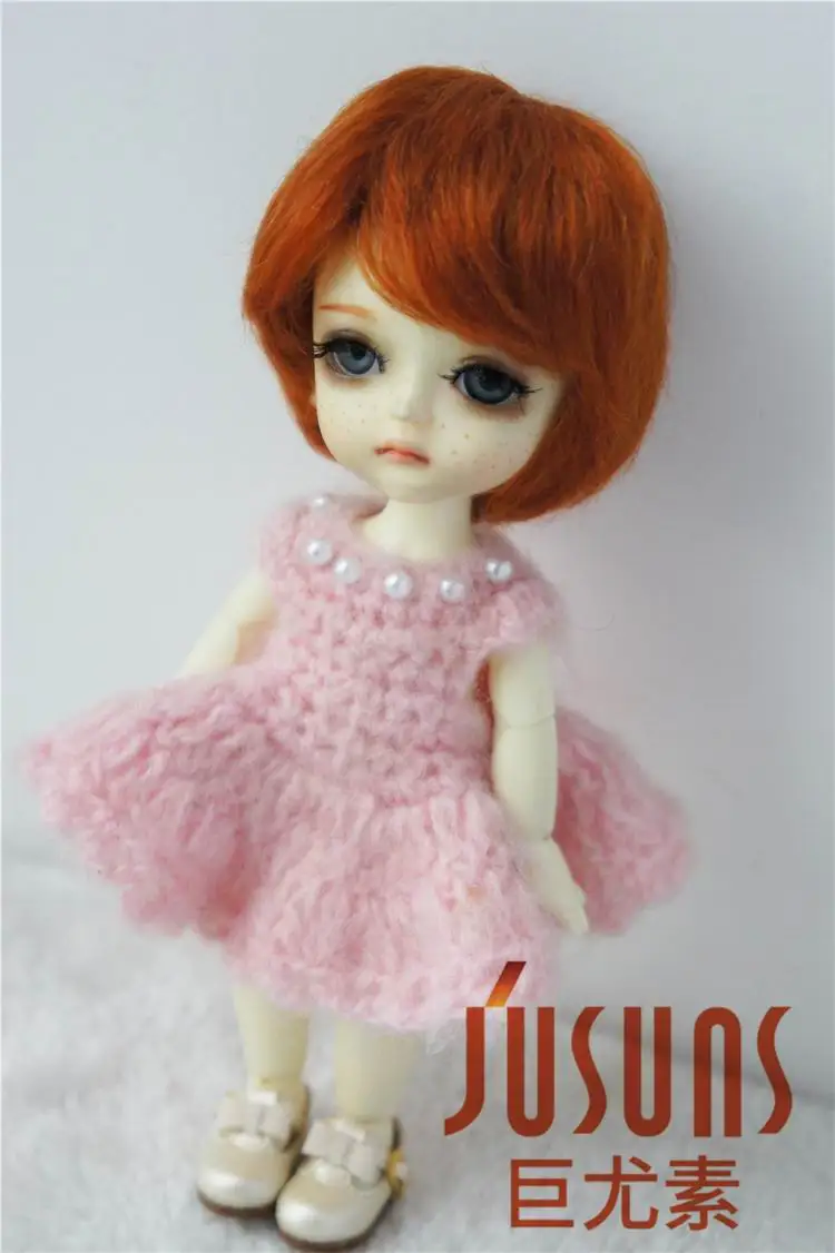 5-6inch Carrot M8 1/8 мохер кукла латов желтый мальчик короткий путь парик 5- 6 дюймов крошечный для кукол смолаы для кукол игрушки волосы - Цвет: 5-6inch Carrot M8