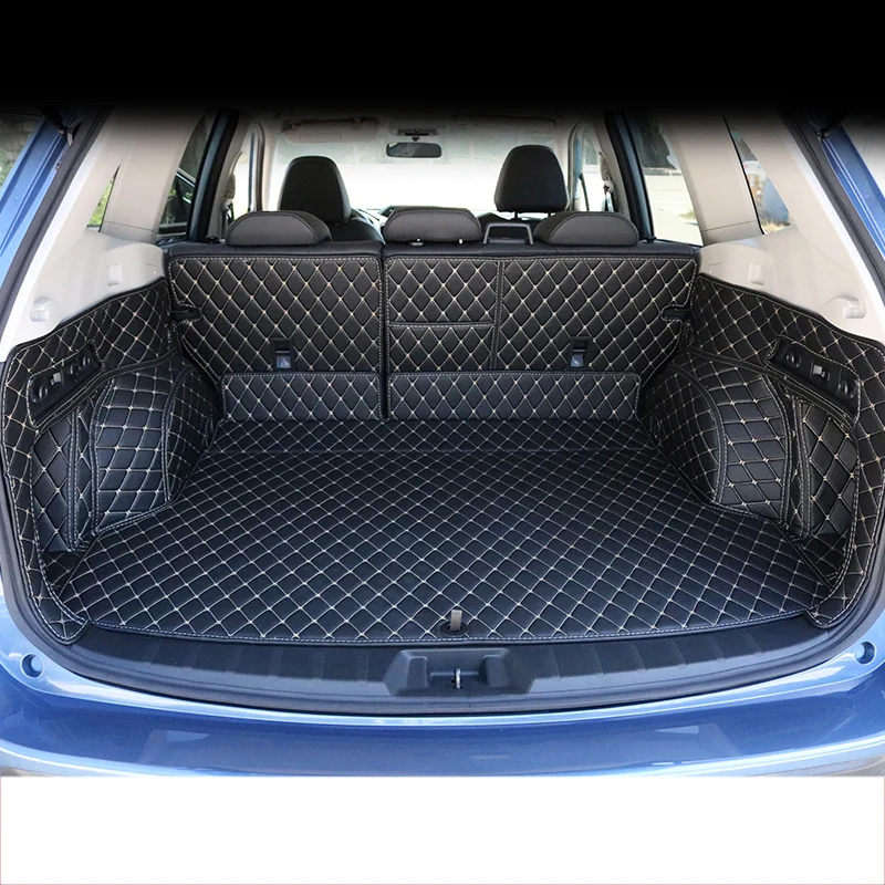 black beige wire Lsrtw2017 волокно кожа коврик багажника автомобиля для subaru forester SK - Название цвета: black beige wire