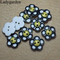 10pcs 17202530mm cartoon flower buttons for kids baby clothes button sewing accessories handmade scrapbooking decoration