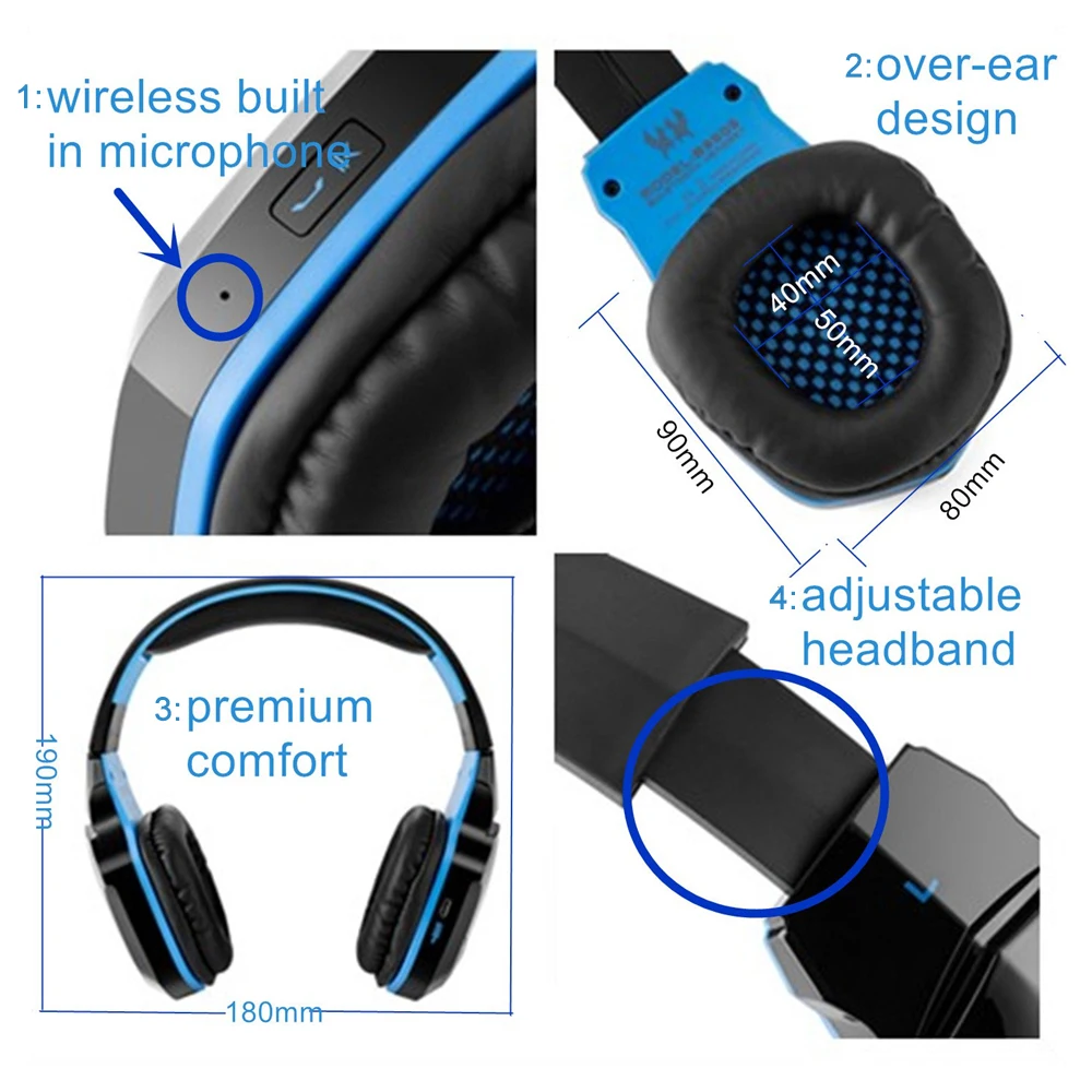 KOTION EACH B3505 Беспроводные Bluetooth Игровые наушники для телефона басовая