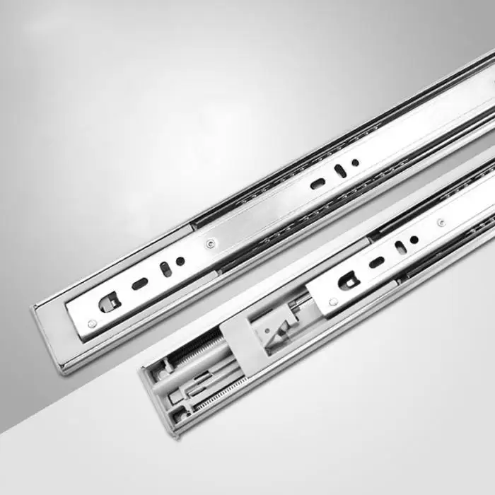1 Pair 12/14/16/18/20/22 Inch Drawer Orbit Slide Cabinet Cupboard Runners Furniture Drawers Ball Bearing Slides Buffer DTT88