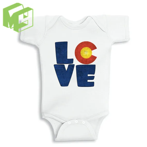 Love COLORADO baby White Onesie for 0-12M Newborn outfit Girl/Boy white romper New Mom/Dad | Детская одежда и обувь
