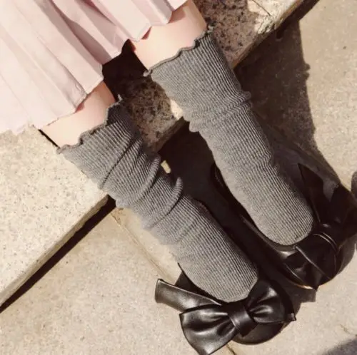 Новинка Детские однотонные хлопковые прочные кружевные детские чулки Citgeett для