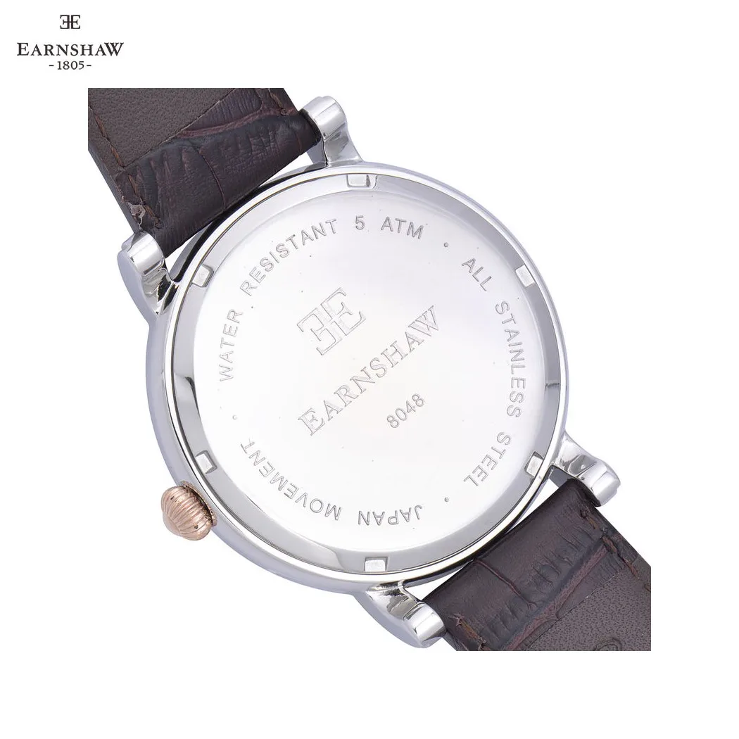 Наручные часы Earnshaw ES-8048-02 мужские кварцевые на кожаном ремешке