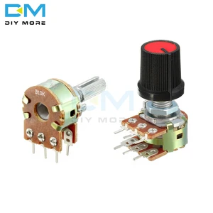 Ручка поворотного потенциометра с линейным коническим резистором B1K B2K B5K B10K B20K B50K B100K B250K B500K B1M Ом, 5 шт.