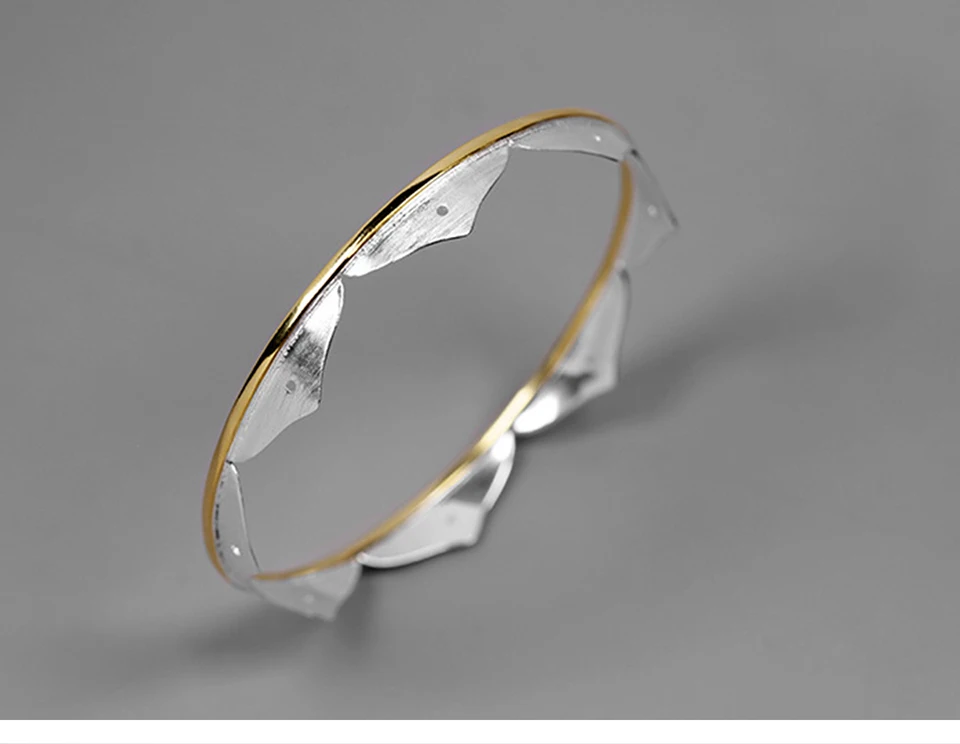 Lotus Fun реальные 925 пробы серебро Природный творческий ручной Fine Jewelry минималистский цветок лотоса браслеты для Для женщин