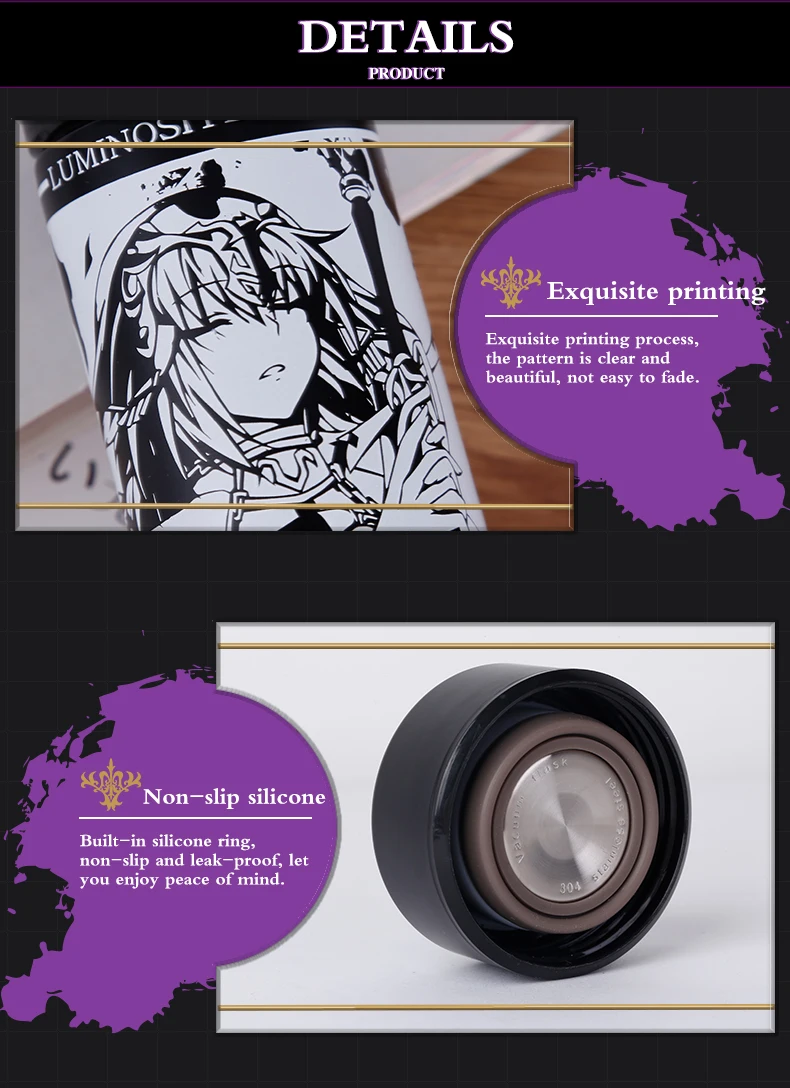 Аниме JK Fate Grand Order FGO Jeanne d'Arc альтер Вакуумная чашка Joan Of Arc ежедневная Питьевая Вакуумная бутылка 500 мл термос подарок