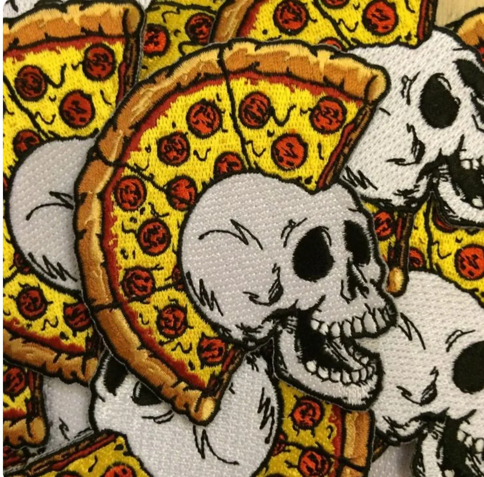 Горячая распродажа! Модные вышитые нарукавные значки Crust Punk с изображением черепа для курток полного размера на мотоцикле, байкерский значок с бесплатной доставкой.
