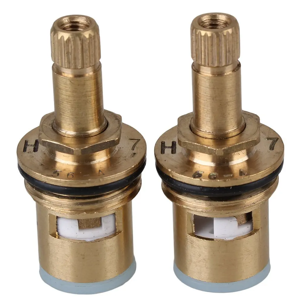 

47X22mm Brass Faucet Triangle Ceramic Valve Core Kitchen Anticlockwise Faucet Cartridge Valve Water Tap Fitting Pack of 2