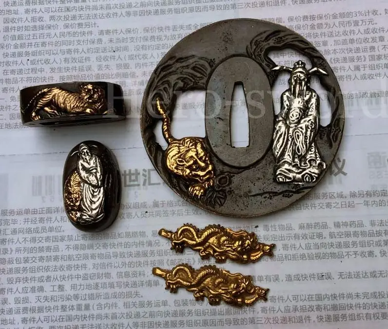 A Suit Of Tsuba Набор японские Одежда высшего качества Медь меч самурая барьеры тема цубы Катана handgaurd Интимные аксессуары - Цвет: A Suit Of Tsuba