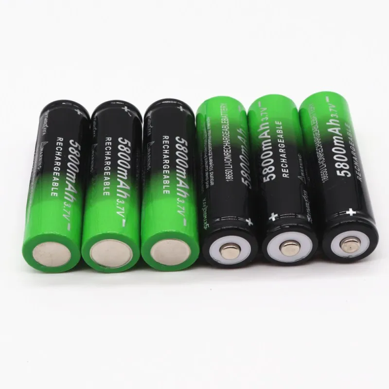 2-20 шт 18650 аккумулятор перезаряжаемый аккумулятор 3,7 V 18650 5800 mAh емкость литий-ионная аккумуляторная батарея для аккумулятора фонарика