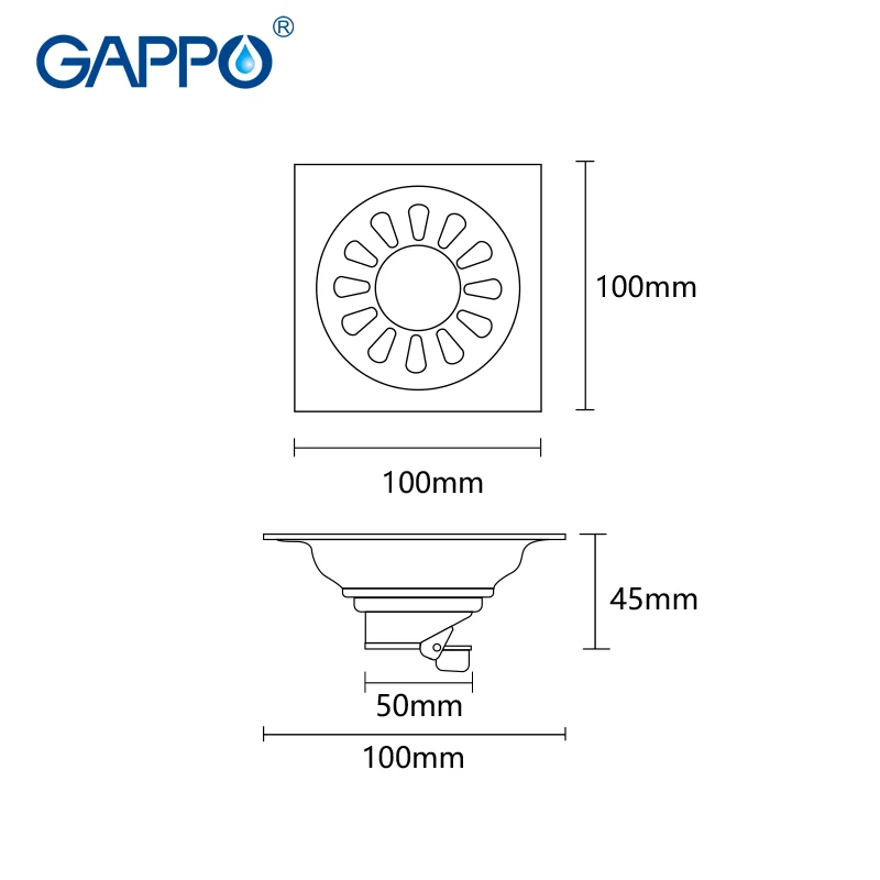 GAPPO дренаж анти-запах из нержавеющей стали для ванной комнаты душевой сток в полу