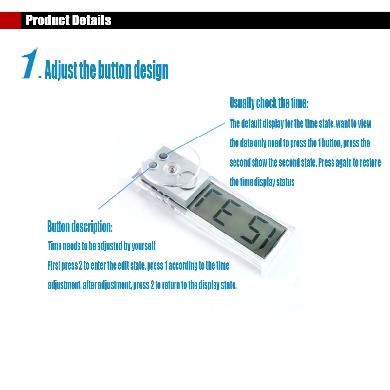 ЖК дисплей мини электронные часы установленное окно с присоской автомобильные